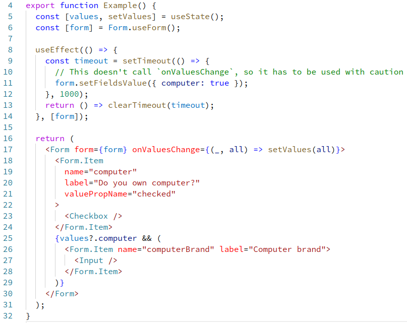 Form state observation limitation