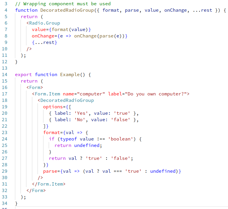 Field value decorator workaround